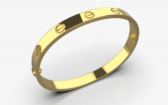 bullone braccialetto amore 3d stampa modello in braccialetti 3dexport cacciavite lusso moda donna uomo diamante gemme calcolo gioielleria oro argento platino prezioso acciaio metallico 3d print model - Mito3D