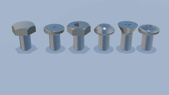 bolts 3d print model architecture screw tools 3d print model - Mito3D
