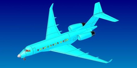 bombardero global 5000 ejecutivo jet sólido 3d modelo in bombardeo 3dexport 3d print model - Mito3D