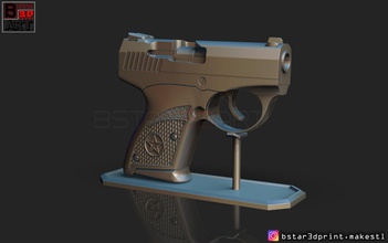bond bullpup 9 de la pistola impresión 3d modelo bonos arma fuego cosplay bond-bullpup-9 el blaster 3d print model - Mito3D