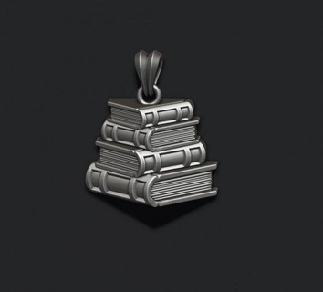 livros pingente 3d impressão modelo pingentes livro estante ouro jóia jóias joalheria biblioteca Leve feudo medieval obj imprimível rinoceronte prata stl zbrush colar 3d print model - Mito3D