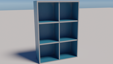 bookshelf shelf book wooded rack simple low-poly blender cycles-render 3d print model - Mito3D