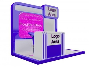 booth exhibition stand 153 exhibitions kiosk partition advertising 3d print model - Mito3D