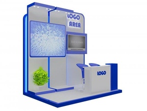 booth exhibition stand 15 exhibitions kiosk partition advertising 3d print model - Mito3D