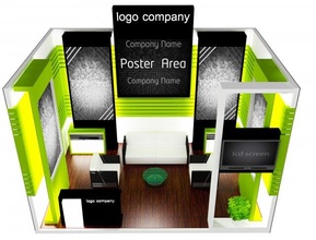 cabine exposition supporter a12 expositions kiosque cloison publicité 3d print model - Mito3D