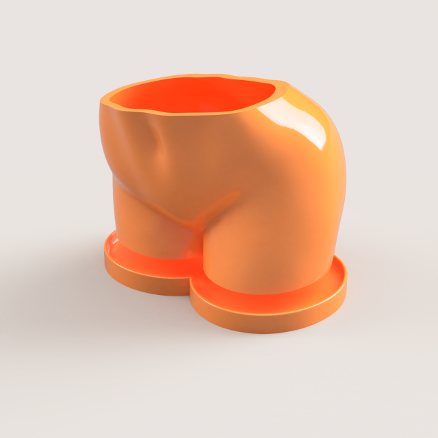 booty pot plant 3d print model in decor 3dexport 3D print model - Mito3D