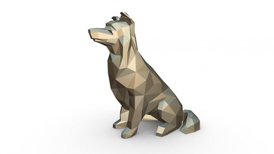 sınır collie şekil 3d yazdır model in hayvanlar 3dexport köpek hayvan evcil çoban minyatürler memeli sanat hediye japon kağıt katlama sanatı 3dprint dekor iç tasarım heykel oyuncak düşük poli 3d print model - Mito3D