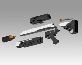 aburrido empresa echador llama 3d impresión modelo in robótica 3dexport munición quemar elon fuego rifle pistola almizcle militar bolsa gas 3d print model - Mito3D