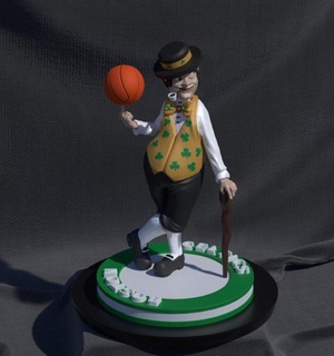 boston celtics mascot lucky leprechaun nba stl man basket basketball bulls lakers mascote sports 3d print model - Mito3D