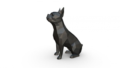 boston teriyer 3d yazdır model in hayvanlar 3dexport sanat hediye düşük poli 3dprint hayvan dekor heykelcik iç tasarım minyatürler heykel oyuncak karikatür kağıt işi japon katlama sanatı köpek 3d print model - Mito3D