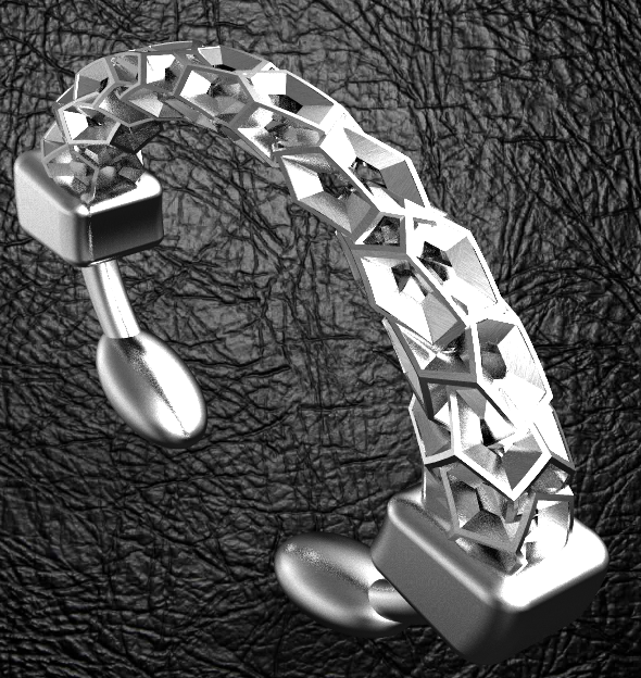 saltando dodecaedro pulseira jóias moderno elegante a moda estilo 3D print model - Mito3D