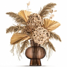 bouquet of dry flowers in a glass vase 138 3d model 3dexport hydrangea lunaria triticum dried grass reeds reed general-decor flower bushes decor decoration palm leaf leaves 3d print model - Mito3D
