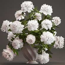 bouquet white peonies 3d model in flowers 3dexport paeonia spiraea flower bunch interior decoration vase fresh peony branch pion spring decor plant realistic beauty 3d print model - Mito3D