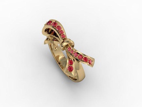 bow ring freccia di prua diamante-anello gemma cuore gioiello gioielli la collana ciondolo stampabile anello anelli argento san valentino 3d print model - Mito3D
