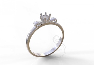 bow ring classic printable 3d model design cnc milling wedding proposal 3d print model - Mito3D