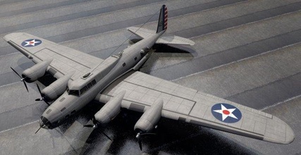bowing b-17d fortress aircraft plane warplane military historic ww2 wwii usaaf american heavy bomber boeing 3d print model - Mito3D