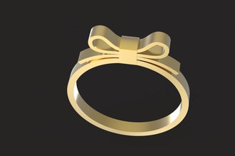 bowknot de l'anneau or bijoux luxe élégant précieux d'argent la livre sterling imprimable mode belle femelle les anneaux jeune fille enfants superbe gracieux 3d print model - Mito3D
