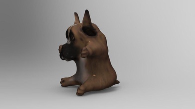 boxerpen childrens case table pencil toys dog puppy 3d print model - Mito3D