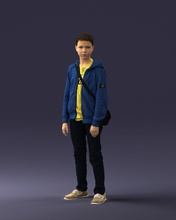 boy 0613-1 3d print ready model in child 3dexport scan polygon 3dprint human male realistic posed character people miniature style fashion photochildren children 3d print model - Mito3D