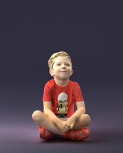 boy 1017-2 3d print ready scan model polygon 3dprint human male realistic posed character people miniature child style fashion photochildren 3d print model - Mito3D