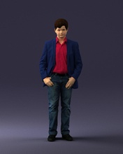 boy in blue jacket 0080 3d print ready model man 3dexport scan polygon 3dprint human male realistic posed character people miniatures woman child style success fashion beauty 3d print model - Mito3D