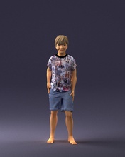 boy in pose 0243 3d print ready model child 3dexport scan polygon 3dprint human male realistic posed character people miniature style fashion photochildren children 3d print model - Mito3D