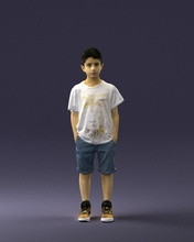 boy in pose 0250 3d print ready model child 3dexport scan polygon 3dprint human male realistic posed character people miniature style fashion photochildren children 3d print model - Mito3D
