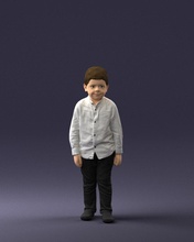 boy pose 0278 3d print ready scan model polygon 3dprint human male realistic posed character people miniature child style fashion photochildren children 3d print model - Mito3D