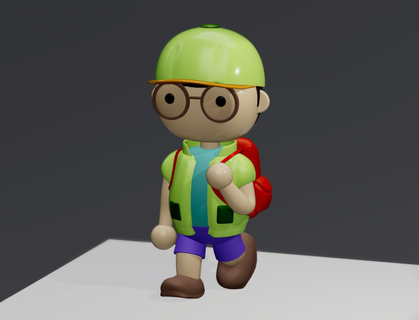garçon scout gamins fichier stl libre enfant modèle model3d personnage modélisation filestl gratuitement 3d print model - Mito3D