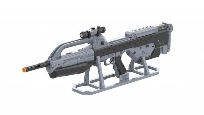 br55 - anniversary battle rifle halo printable stl obj cad bundle commercial us 3d print model in toys 3dexport toy craft diy cannon cosplay video game blaster br 55 br-55 prop step 3d print model - Mito3D