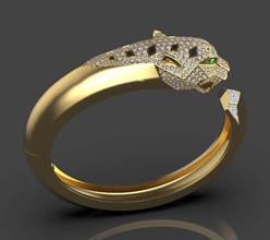 braccialetto 3d stampa modello in braccialetti 3dexport orecchini gioielleria diamanti diamante oro argento pantera panter panthera leone tigre anelli broch gemelli spilla libro 3d print model - Mito3D