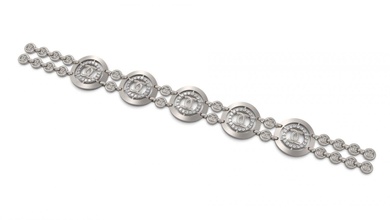 bracelet 02 gold jewel jewellry jewelry silver printable diamond woman fashion wedding solitaire saphire ruby 3d print model - Mito3D