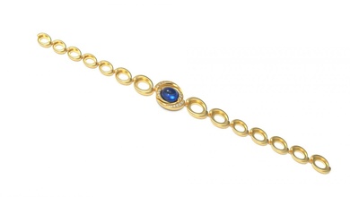 braccialetto 10 oro gioiello gioielleria argento stampabile diamante donna moda nozze solitario zaffiro rubino amore 3d print model - Mito3D