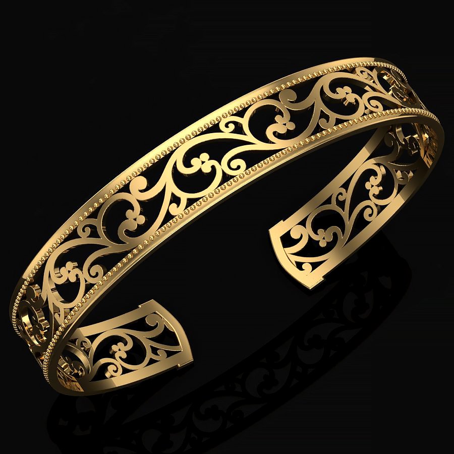 bracelet 2 jewelry print 3dprinted jewellery printable design jewel golden fashion printabl printing gold prototyping bracelets 3D print model - Mito3D