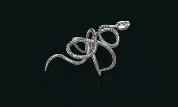 pulseira 380 joalheria 3d impressão modelo in pulseiras 3dexport jóia jóias 3djewelry serpente prata projeto jewel3d imprimível imprimir joia ramos joias joya 3d print model - Mito3D