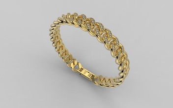 braccialetto 382 gioielleria lusso gioiello stampabile catena ornato retrò argento braccialetti design diamante gioielli joyas 3d print model - Mito3D