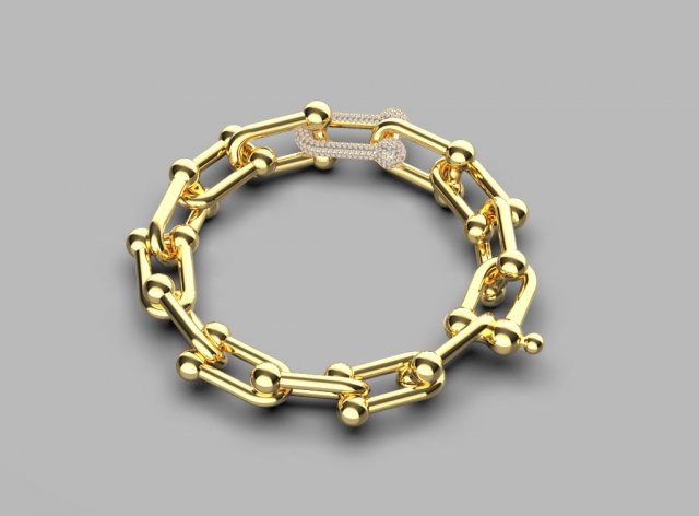 bracelet 3d print model bracelets jewelry chain lock tiffany 3D print model - Mito3D