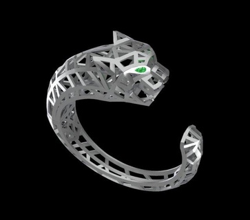 bracelet 3d print model bracelets ring gold jewellry silver stone jewelry rings panther panthera pantera panter 3d print model - Mito3D