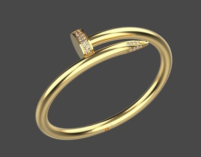 braccialetto 3d Stampa modello braccialetti braccialetto squillare chiodo oro orecchini collana gioielleria 3d print model - Mito3D