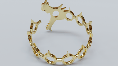 bracelet dragon - deadly sins 3d print model in bracelets 3dexport jewelry silver gold jewellery fashion ring meliodas bracelete 3d print model - Mito3D