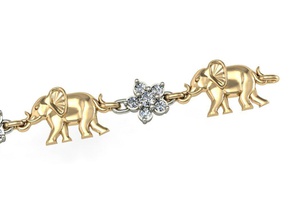 bracelet elephant jewellery diamond female printable cad exclusive gold earring fashion brilliant gift gem 3dm 3ds stl cnc woman jewel 3d print model - Mito3D
