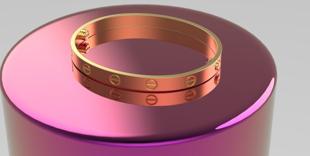 bracelet l'amour 3d impression modèle in bracelets 3dexport clou effrayé love bangle diamond earing jewelry choc fermer clé just pavé luxe paved 3D print model - Mito3D