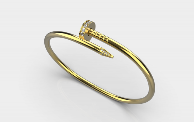 bracelet nail size 18 3d print model in bracelets 3dexport jewelry women gold diamond gem fashion rings pendant silver design necklace elegant gems wedding juste un clou 3d print model - Mito3D