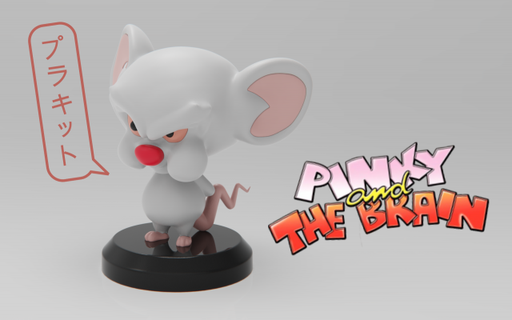 brain pinky 3d print model animals mouse multfilim 3d print model - Mito3D