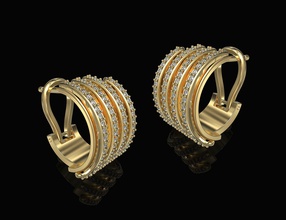 ramos anel banda 3d impressão modelo in brincos 3dexport imprimível stl ouro prata platina esterlina joias jóia mulheres brilhante moda diamante brinco jóias 3d print model - Mito3D