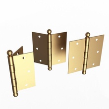 latón puerta bisagra dorado cabeza tornillo emitir hierro lift off ascensor hardware edificio componente 3d print model - Mito3D