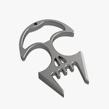 brass knuckles slayer 3d print model in hand tools 3dexport trinket self-defence knuckle-duster defense killer keychain prong merlon acute painfully assassin deadly sharp tool 3d print model - Mito3D