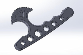 laiton jointures wrench libre 3d impression modèle in porte clés 3dexport défense kubotan yawara karambit 3d print model - Mito3D
