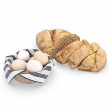 bread bowl eggs towel sliced ceramic food loaf 3d print model - Mito3D