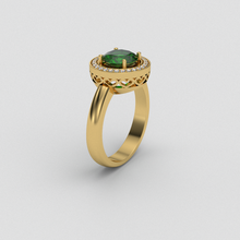 bridal ring hearts diamond emerald sapphire 3d print model - Mito3D